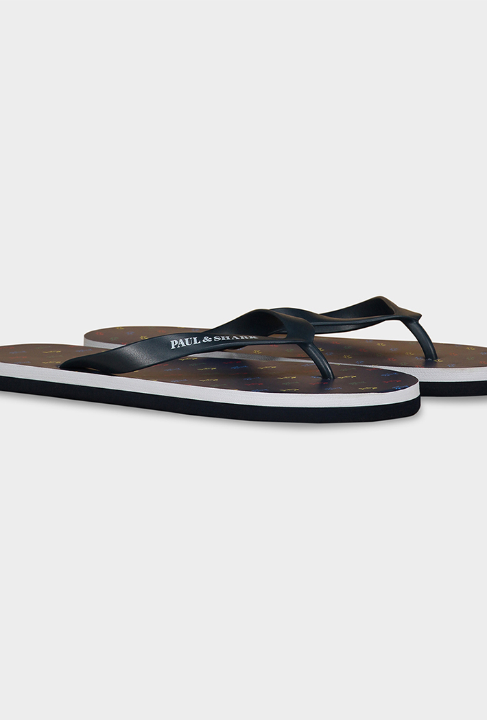 Paul & Shark Men's Repeat Shark Logo Flip Flops