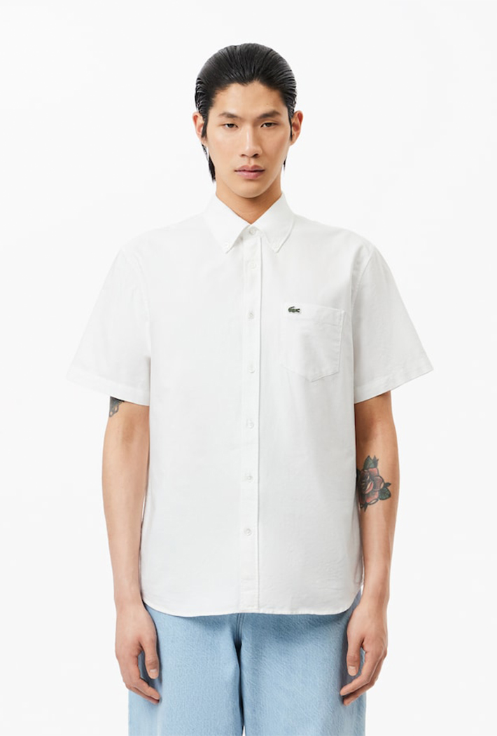 Lacoste Men's Regular Fit Short Sleeved Oxford Shirt