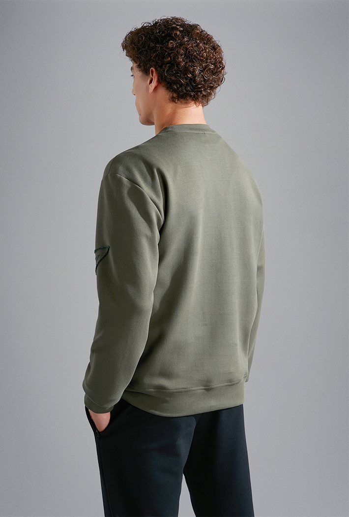 Paul & Shark Men's X-Soft Cotton Tencel Sweatshirt with Embroidered Shark