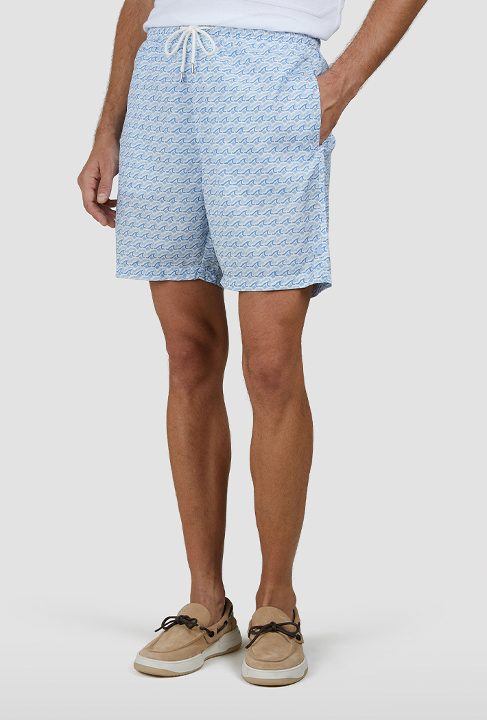 Paul & Shark Men's Swim Shorts with All-Over Shark Print