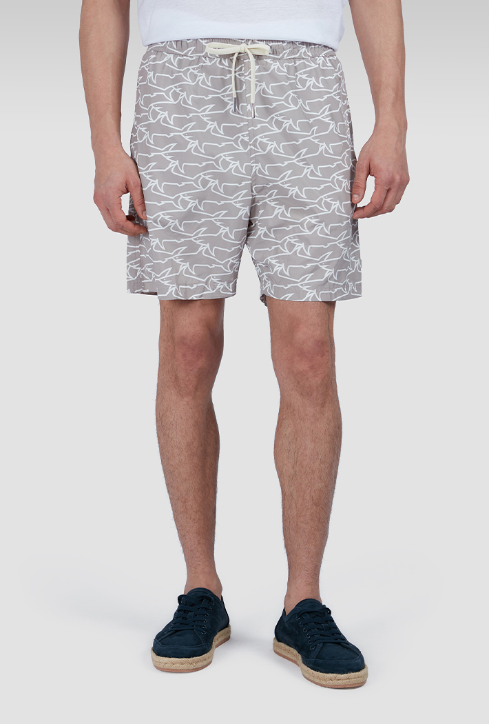 Paul & Shark Men's Swim Shorts with All-Over Shark Print