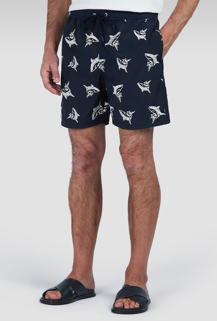 Paul & Shark Men's Shark Pattern Swim Shorts