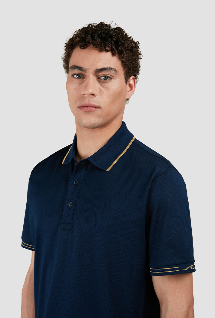 Paul & Shark Men's Polo in Fine Pique Cotton with Contrast Trims