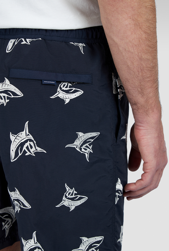 Paul & Shark Men's Shark Pattern Swim Shorts