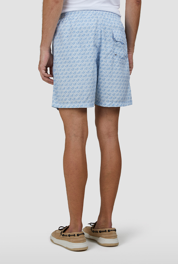 Paul & Shark Men's Swim Shorts with All-Over Shark Print