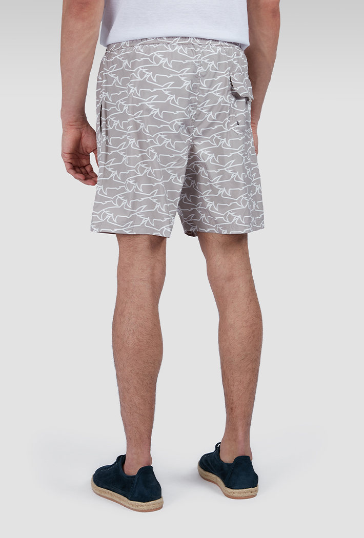 Paul & Shark Men's Swim Shorts with All-Over Shark Print