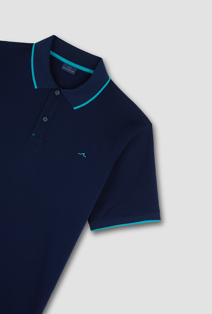 Paul & Shark Men's Embroidered fin Double Piqué Cotton Polo Shirt