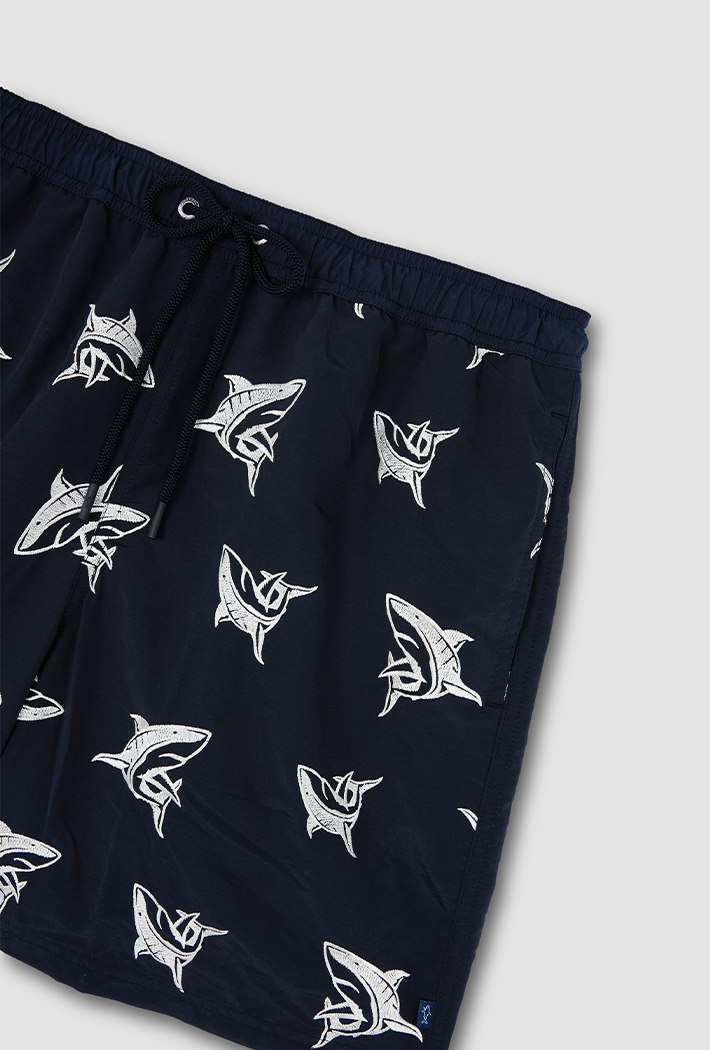 Paul & Shark Men's Shark Pattern Swim Shorts