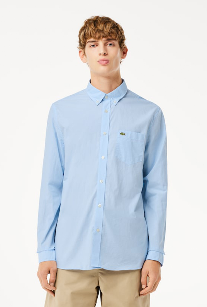 Lacoste Men's Regular Fit Gingham Poplin Shirt