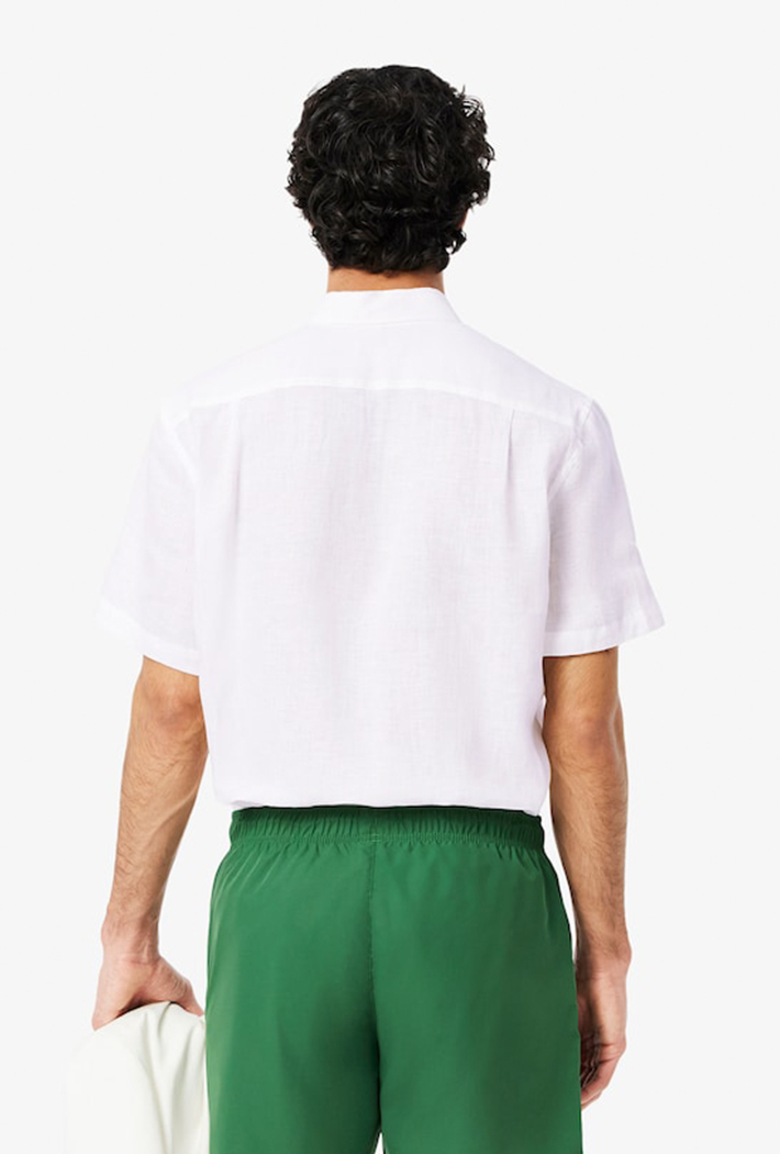 Lacoste Men's Short Sleeved Linen Shirt