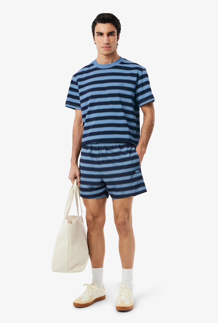 Lacoste Striped Swim Trunks