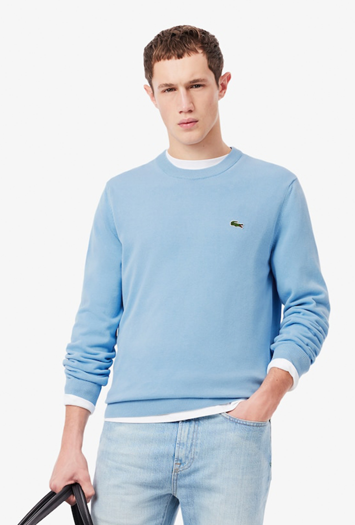 Lacoste Monochrome Crew Neck Cotton Sweater