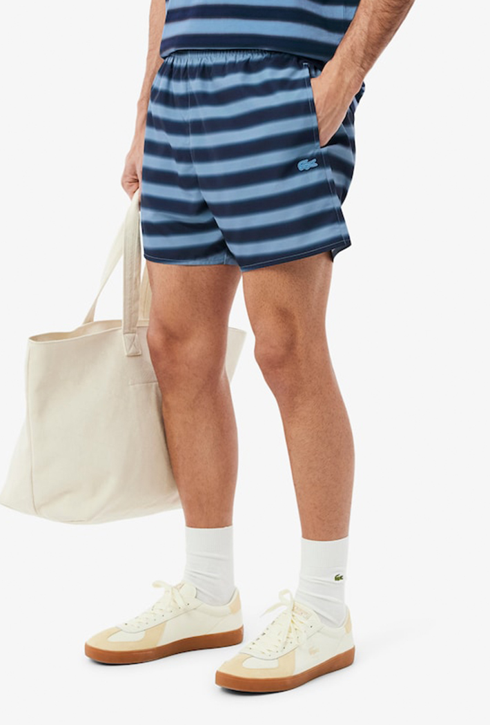 Lacoste Striped Swim Trunks
