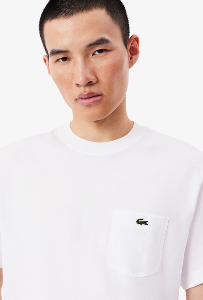 Lacoste Cotton T-shirt with Breast Pocket