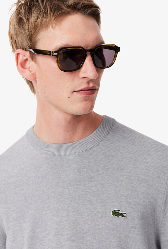 Lacoste Monochrome Crew Neck Cotton Sweater