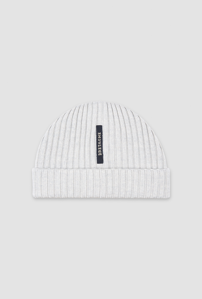 Paul &amp; Shark Men's Ribbed Wool Beanie with Anchor Badge