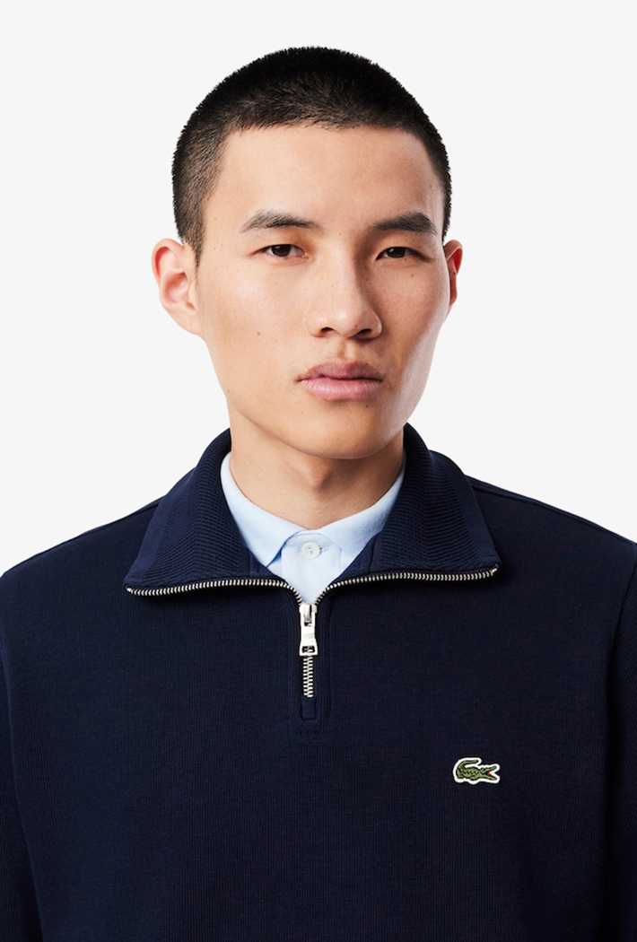 Lacoste Men's Zip-Up High Neck Interlock Sweatshirt