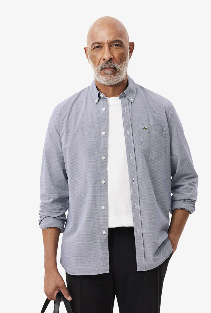 Lacoste Regular Fit Gingham Poplin Shirt