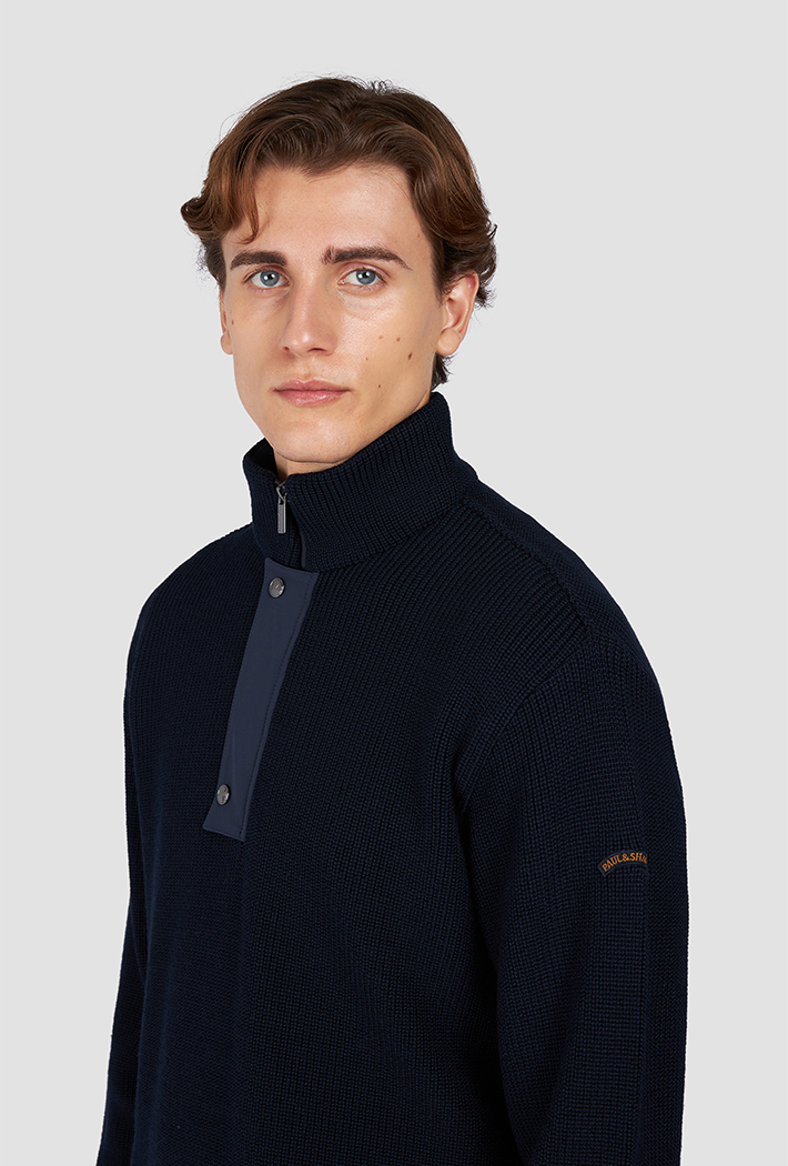 Paul & Shark Bio Viscose Half Zip Sweater with Typhoon® Details