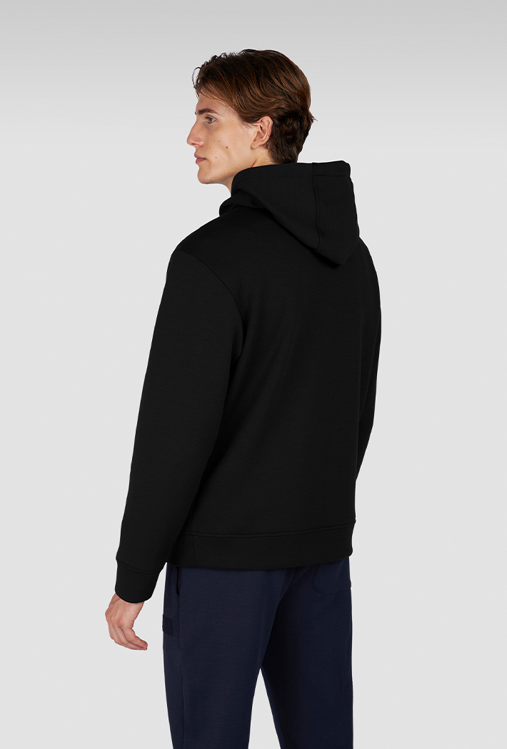 Paul & Shark Leather Badge Tech Hoodie