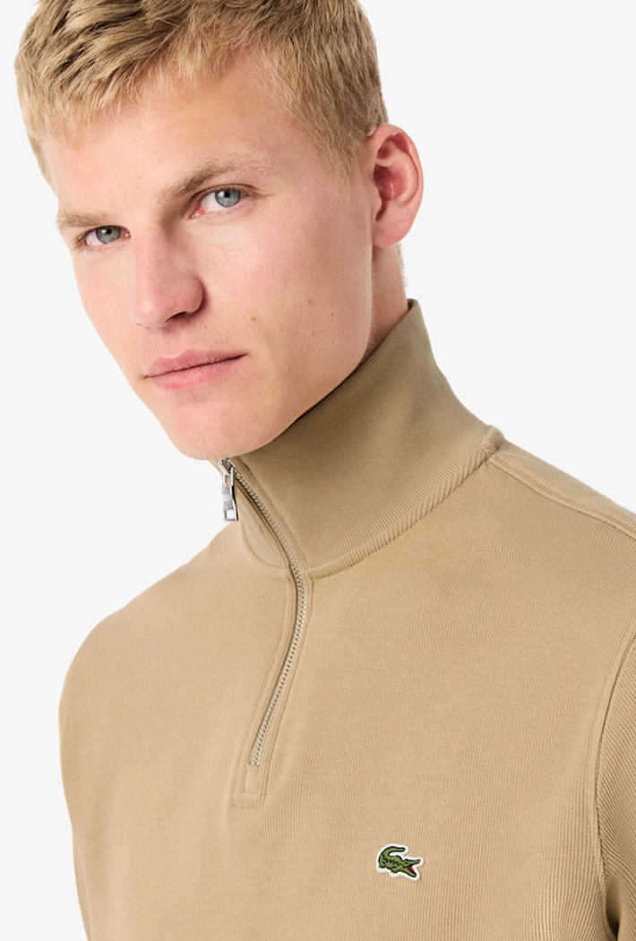 Lacoste Men's Zip-Up High Neck Interlock Sweatshirt