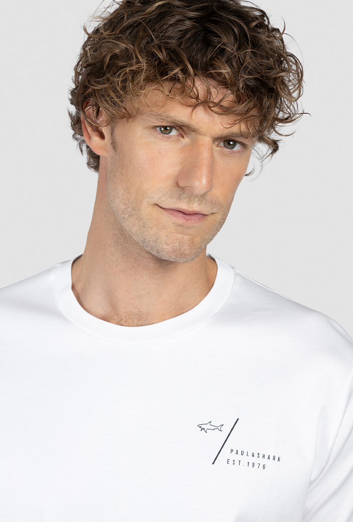 Paul & Shark Printed Aqua Touch Cotton T-Shirt