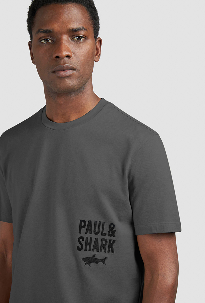 Paul & Shark Cotton Jersey T-Shirt with Logo Embroidery