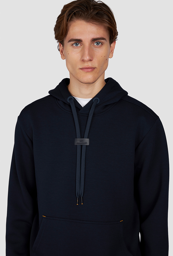 Paul & Shark Leather Badge Tech Hoodie