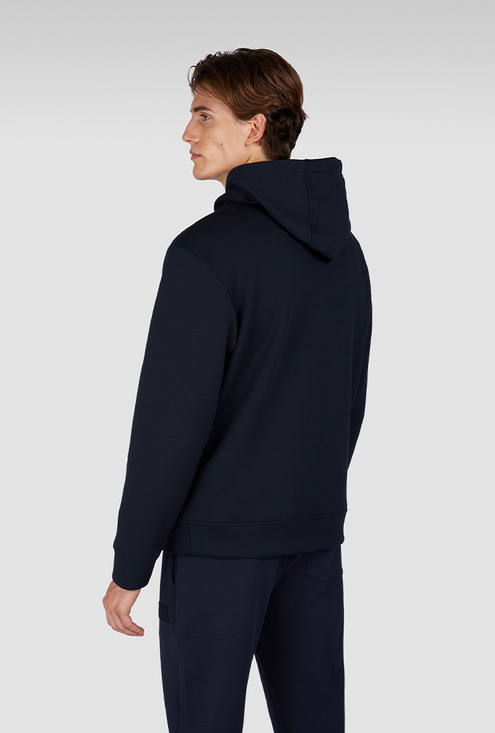 Paul & Shark Leather Badge Tech Hoodie