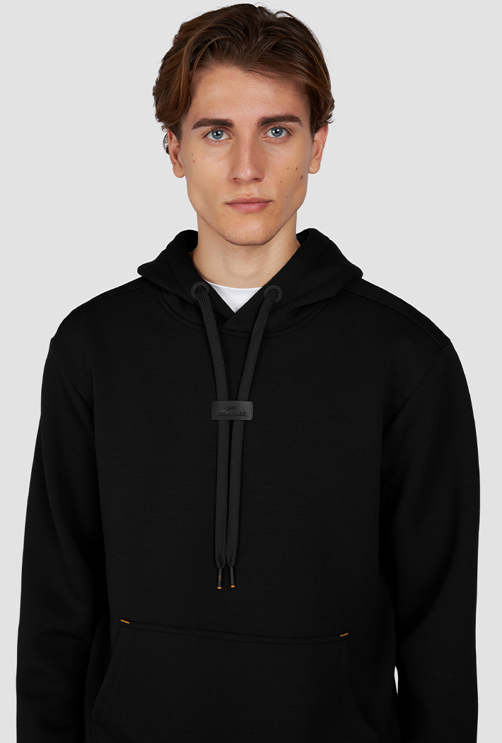 Paul & Shark Leather Badge Tech Hoodie