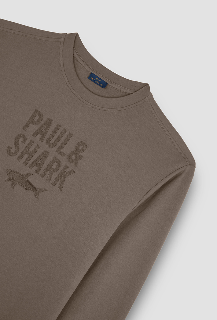 Paul & Shark Embroidered Logo X-Soft Fleece Cotton Sweatshirt