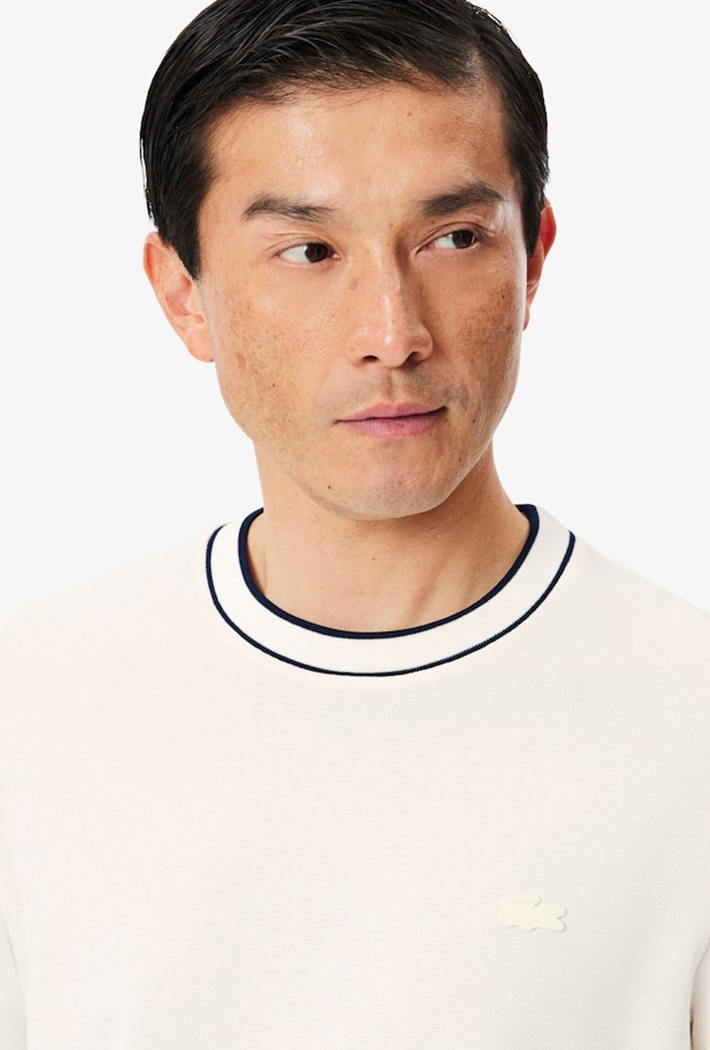 Lacoste Stretch Pique Stripe Collar T-Shirt