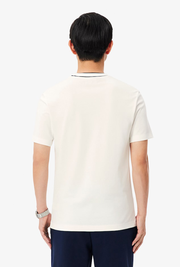 Lacoste Stretch Pique Stripe Collar T-Shirt